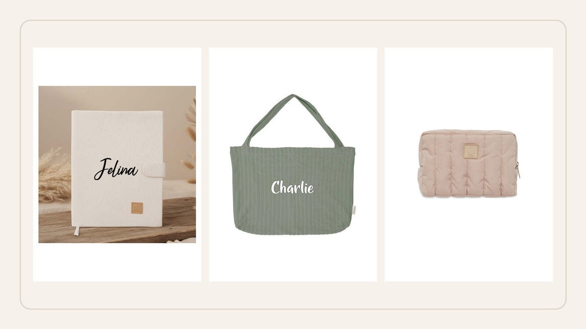Mutterpasshülle, Kliniktasche und Kosmetiktasche für die Kreißsaalbesichtigung