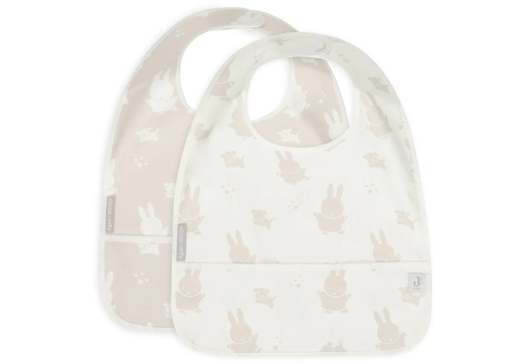 Waterproof bibs Miffy & Snuffy set of 2, nougat | Jollein