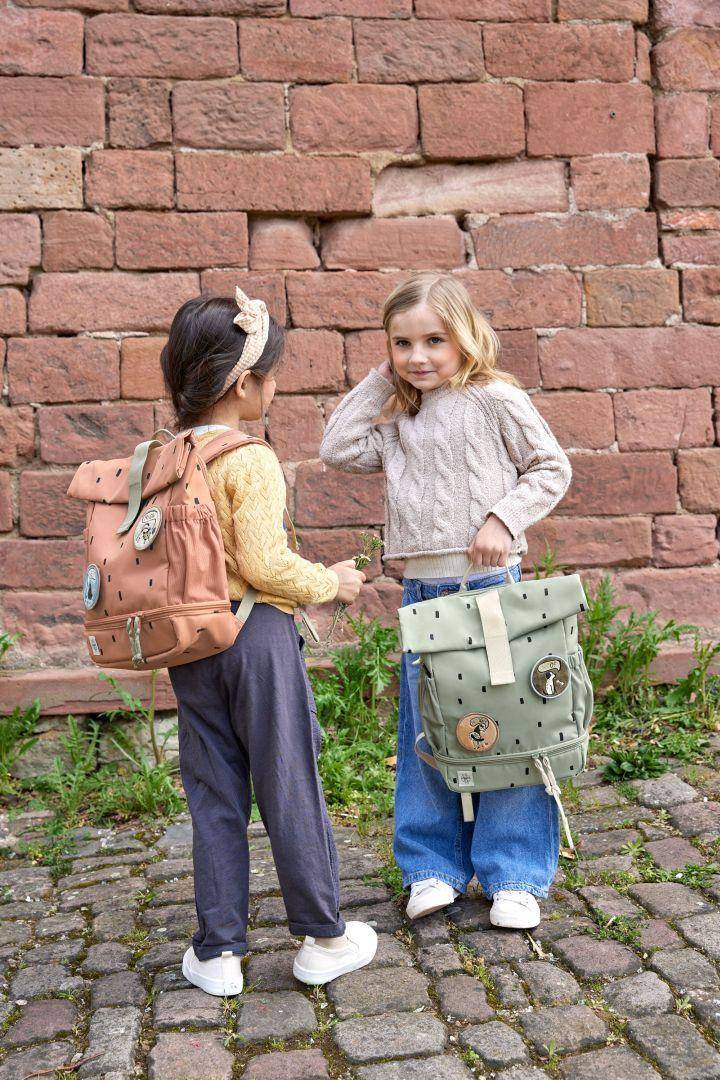 Mini Rolltop Rucksack Happy Prints Light Olive | Lässig