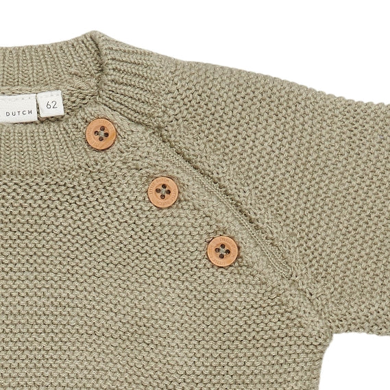 Knitted Romper Sailors Bay Olive | Little Dutch