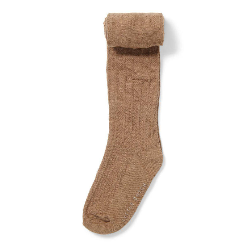 Strick-Strumpfhose 68/86- Braun | Little Dutch