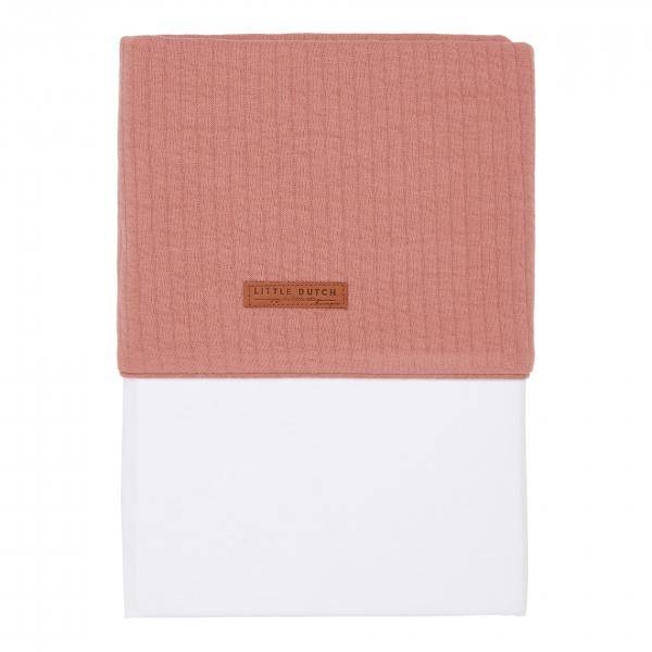 Drap de lit bébé rose blush pur | Little Dutch