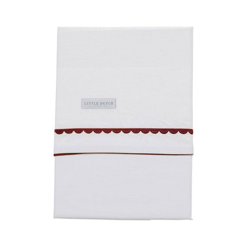 Rust Rounded embroidered crib sheet | Little Dutch