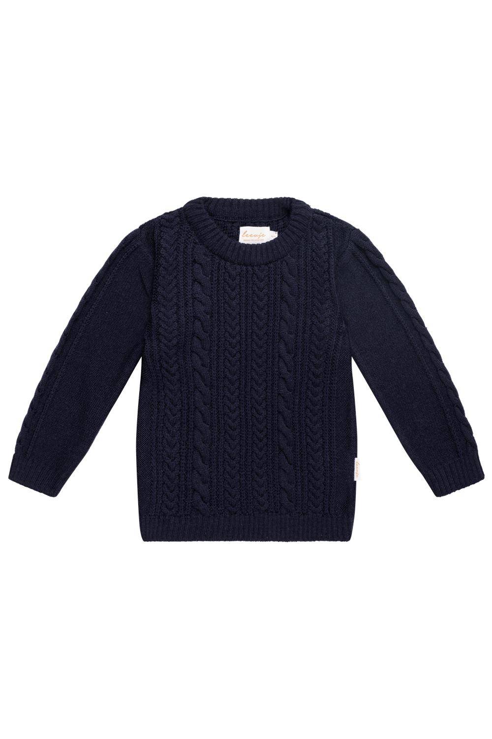 Navy blue knit sweater, size 74-80 | Leevje