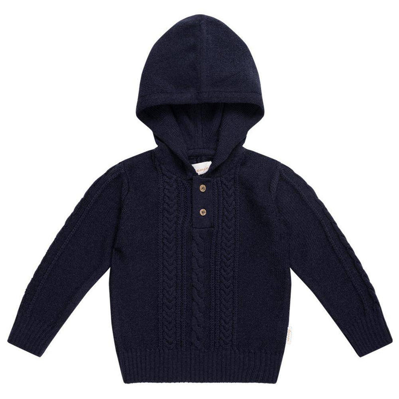 Hoodie Strick "Navy" blau Größe 62-68 | Leevje