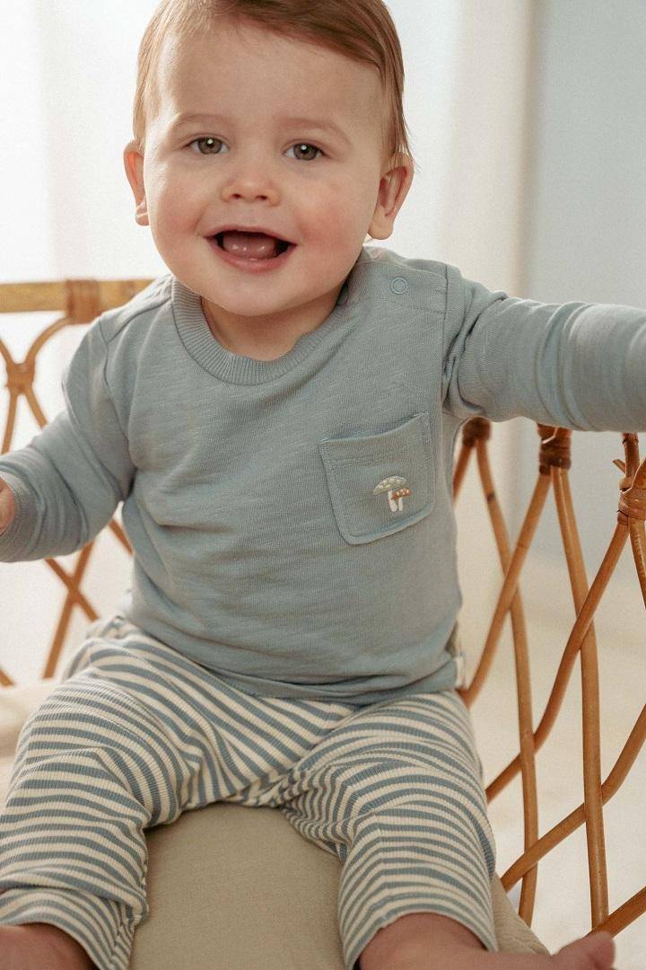 T-shirt langärmlig Stone Blue | Little Dutch