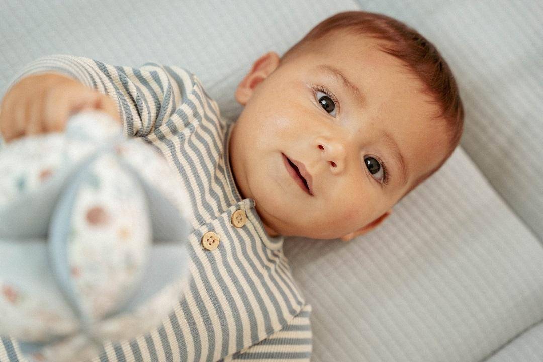 T-shirt langärmlig Stone Blue Stripe | Little Dutch