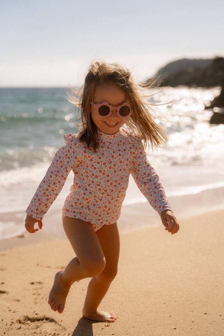 Maillot de bain manches longues Sunny Flowers multicolore | Little Dutch