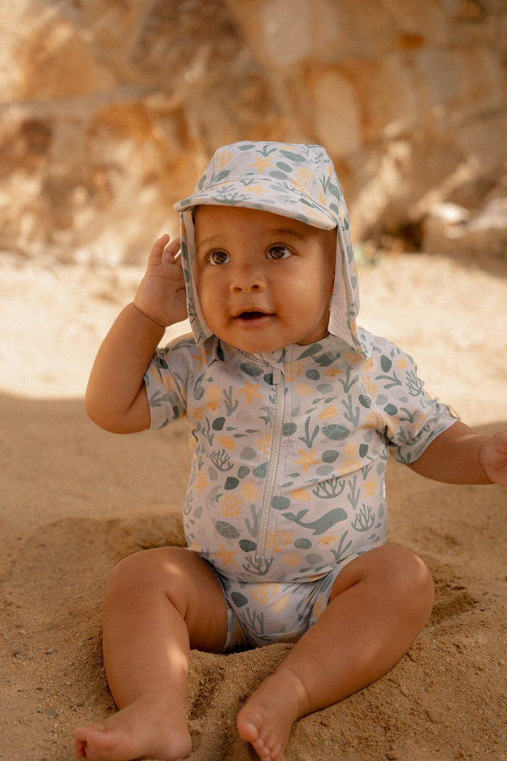 Short-sleeved swimsuit Seashells Multi-colour | Little Dutch