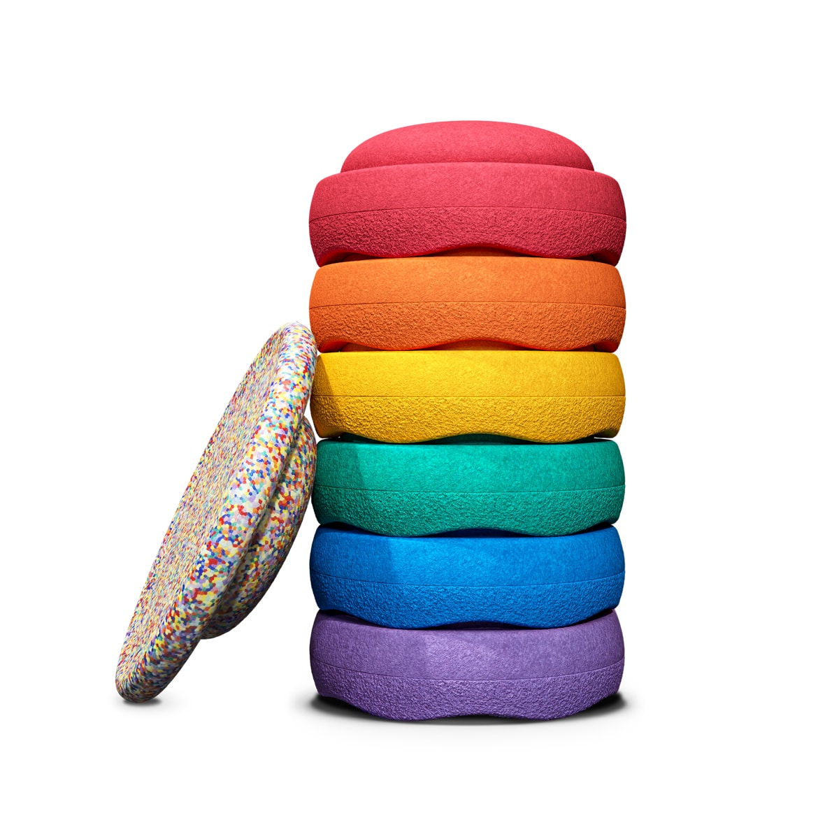 Balance Board + Stapelsteine Rainbow Set Classic – Bewegungsset für Kinder | Stapelstein