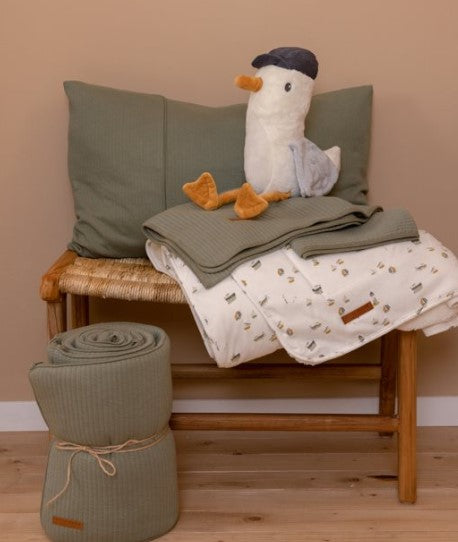 Sailors Bay white crib blanket | Little Dutch