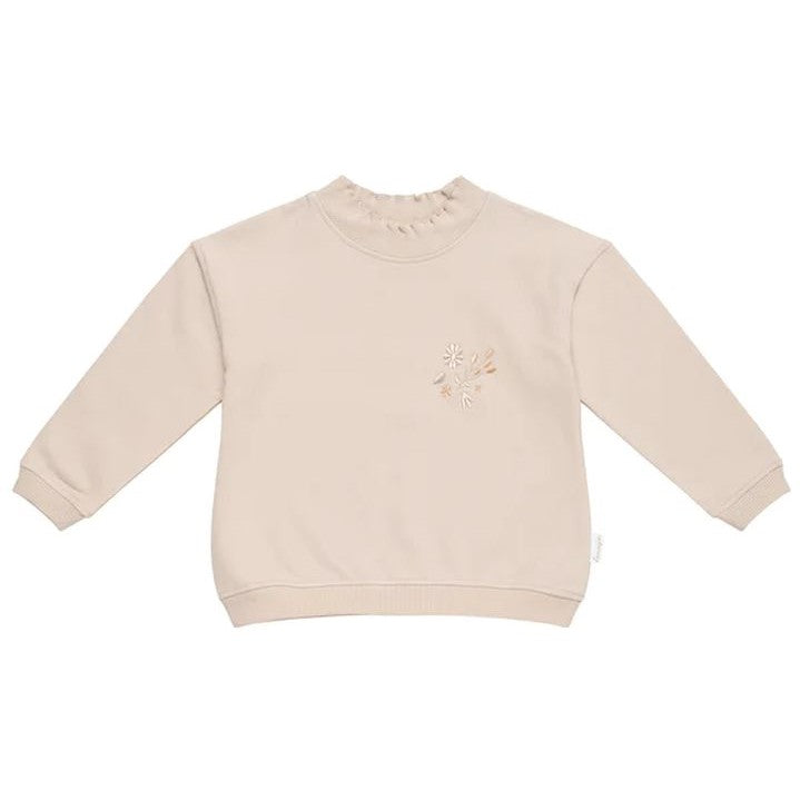 Sweatshirt Oversized mit Rüschenkragen puder grau, 74/80 | leevje