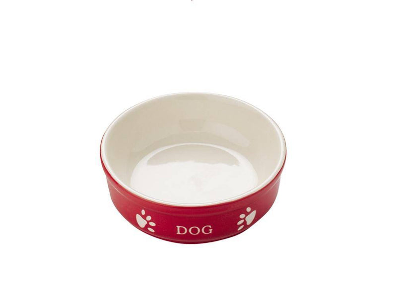 Hunde Keramiknapf "DOG" rot / beige 13.5 X 13.5 X 5 cm | Nobby