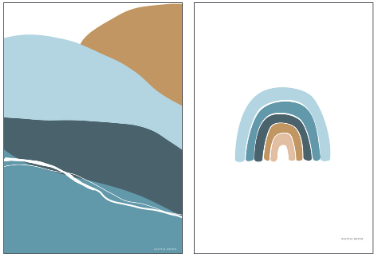 Kinderzimmer Poster Horizont Blau | Schmatzepuffer
