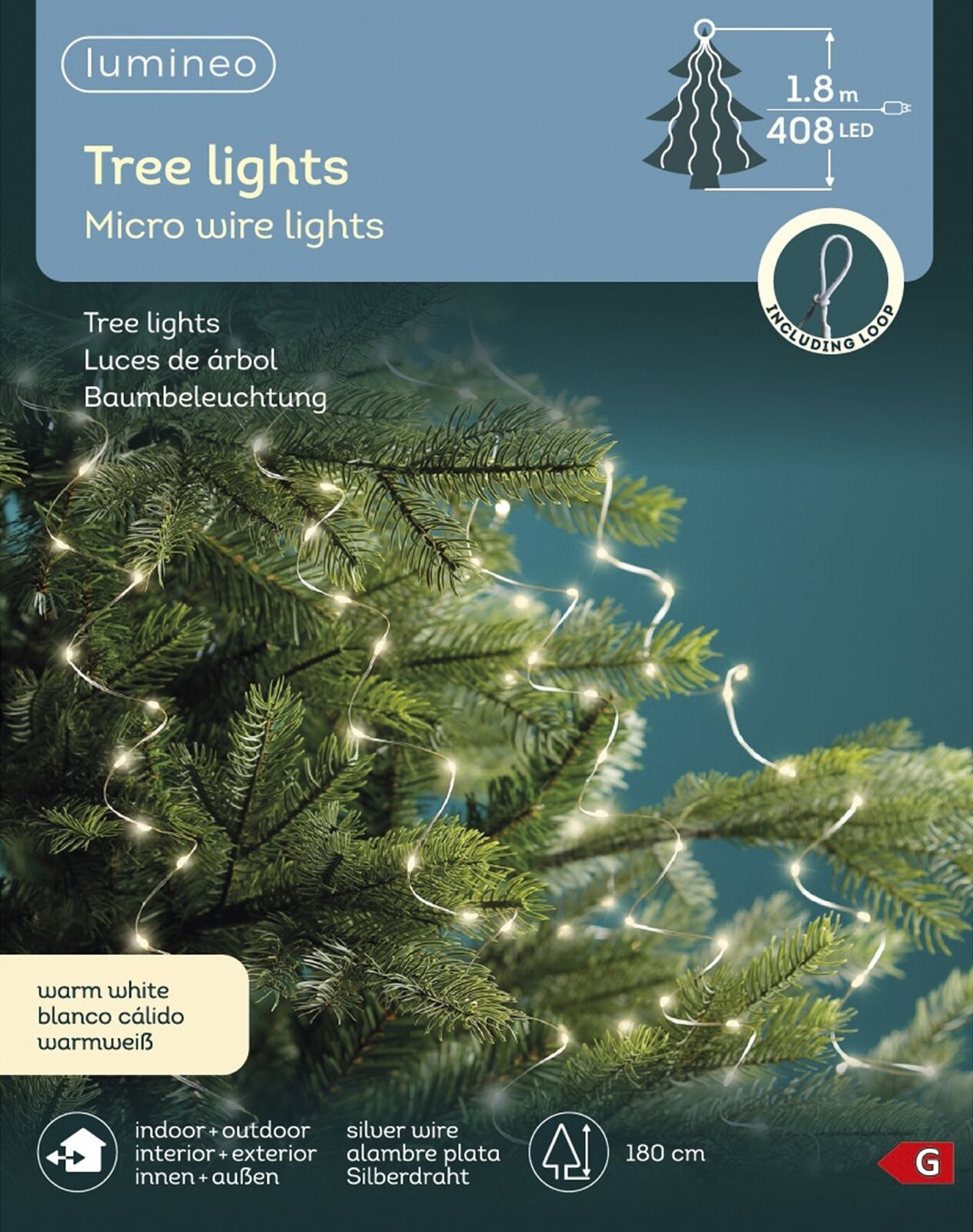 Deko LED Micro Lichterkette für Weihnachtsbaum 180cm Weiß | lumineo