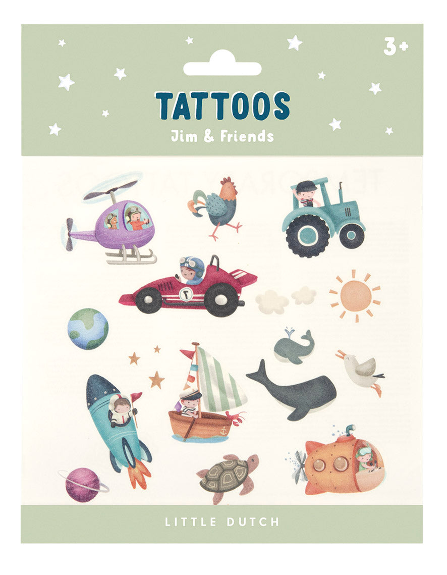 Kids Tattoos Jim & Friends – Temporary Tattoos for Kids