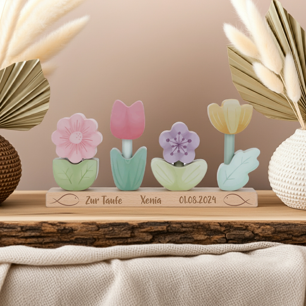 Stapel-Blumen Fairy Garden "Zur Taufe"