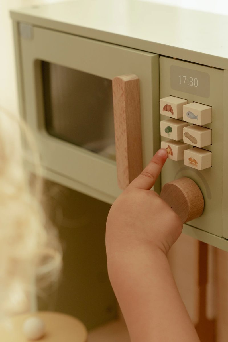 Personalized wooden play kitchen with name – a special gift
