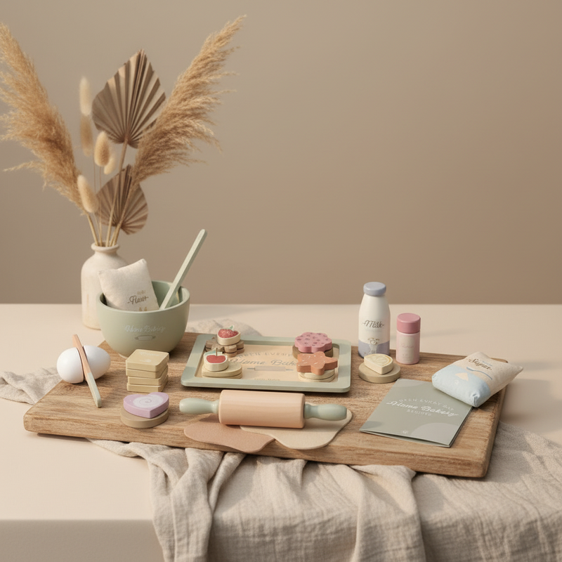 Back Set aus Holz für kleine Kinderküchen