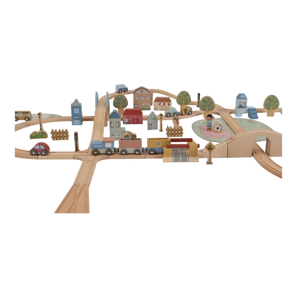 Großes Holzeisenbahn Set XL aus Holz – 113 Teile | Schmatzepuffer