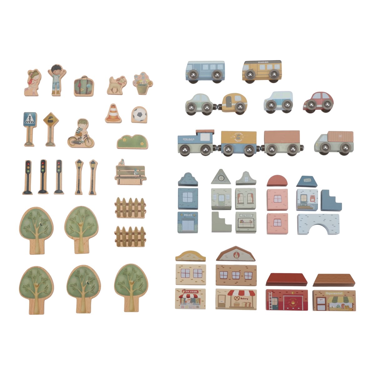 Großes Holzeisenbahn Set XL aus Holz – 113 Teile | Schmatzepuffer