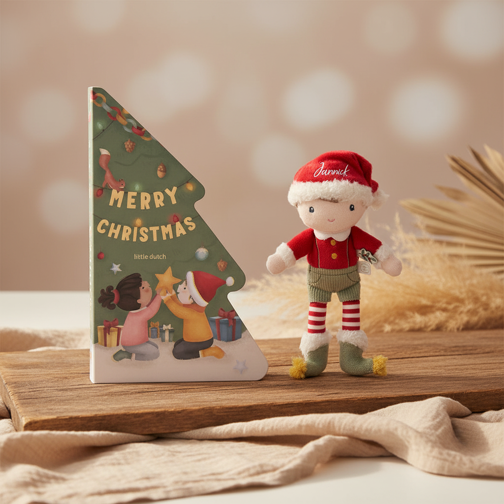 Gift set with Christmas book for babies and children