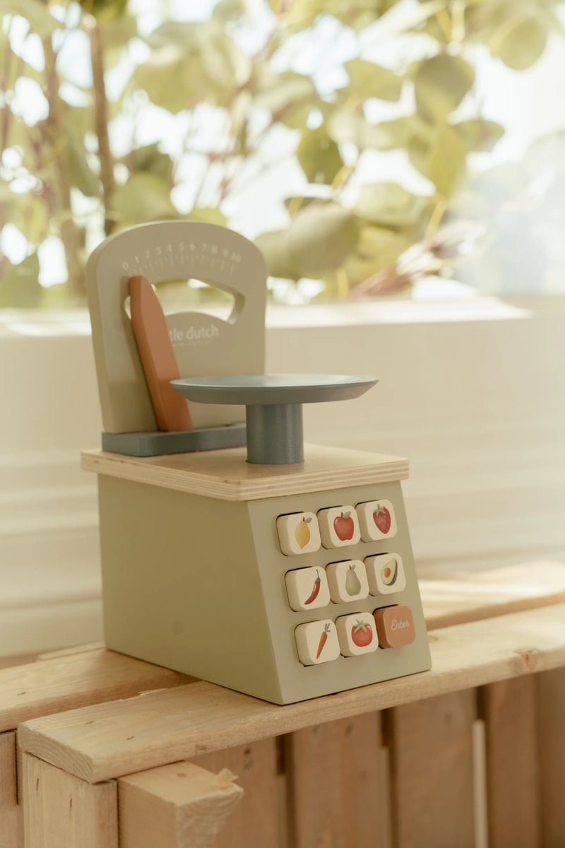 Holz Spielwaage für Kinderküche – Spielzeug Waage aus Holz