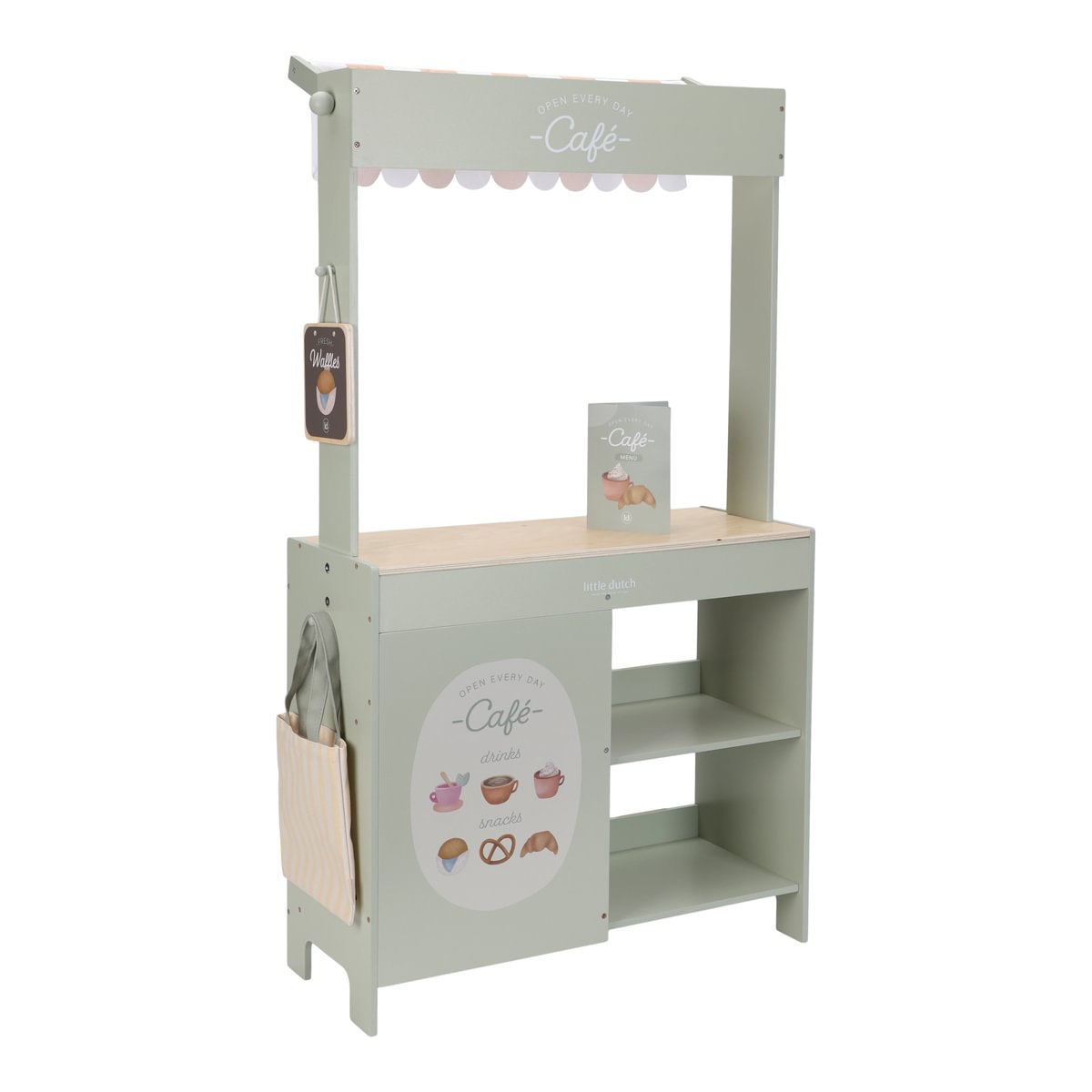 Marktstand & Café aus Holz – 2-in-1 Spielstand