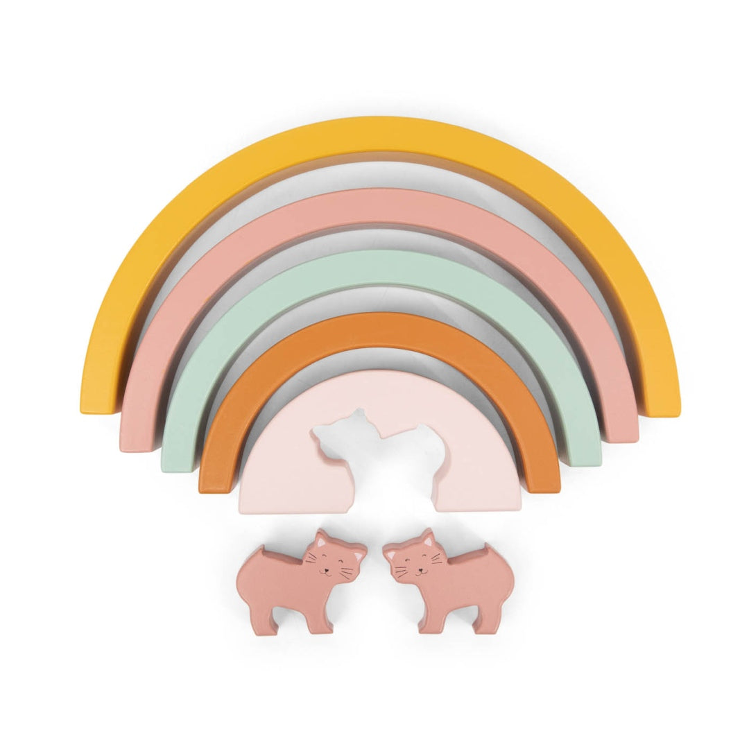 Rainbow Stacking Game Made of Wood - Mrs. Cat | Trixie