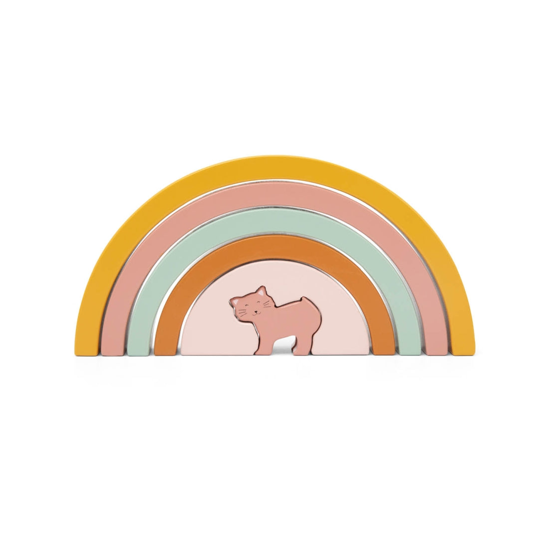 Rainbow Stacking Game Made of Wood - Mrs. Cat | Trixie