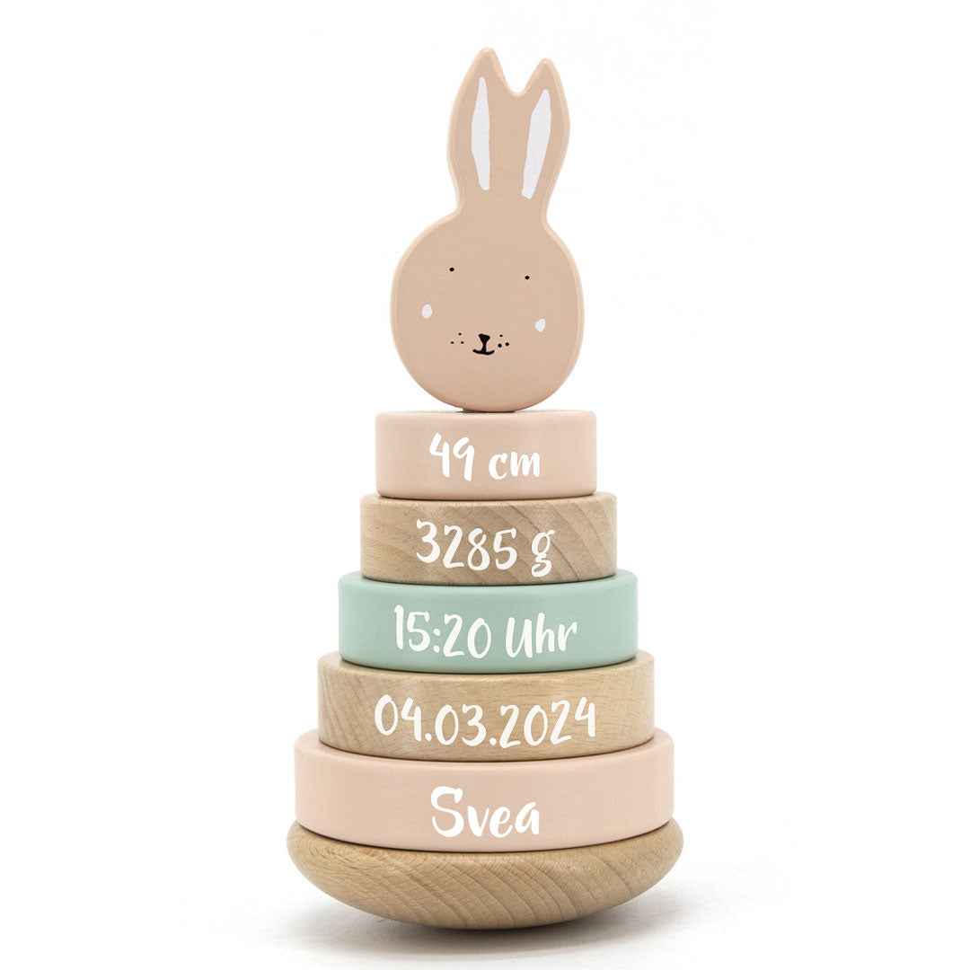 Stapelturm Frau Hase Holz - Zur Geburt | Trixie