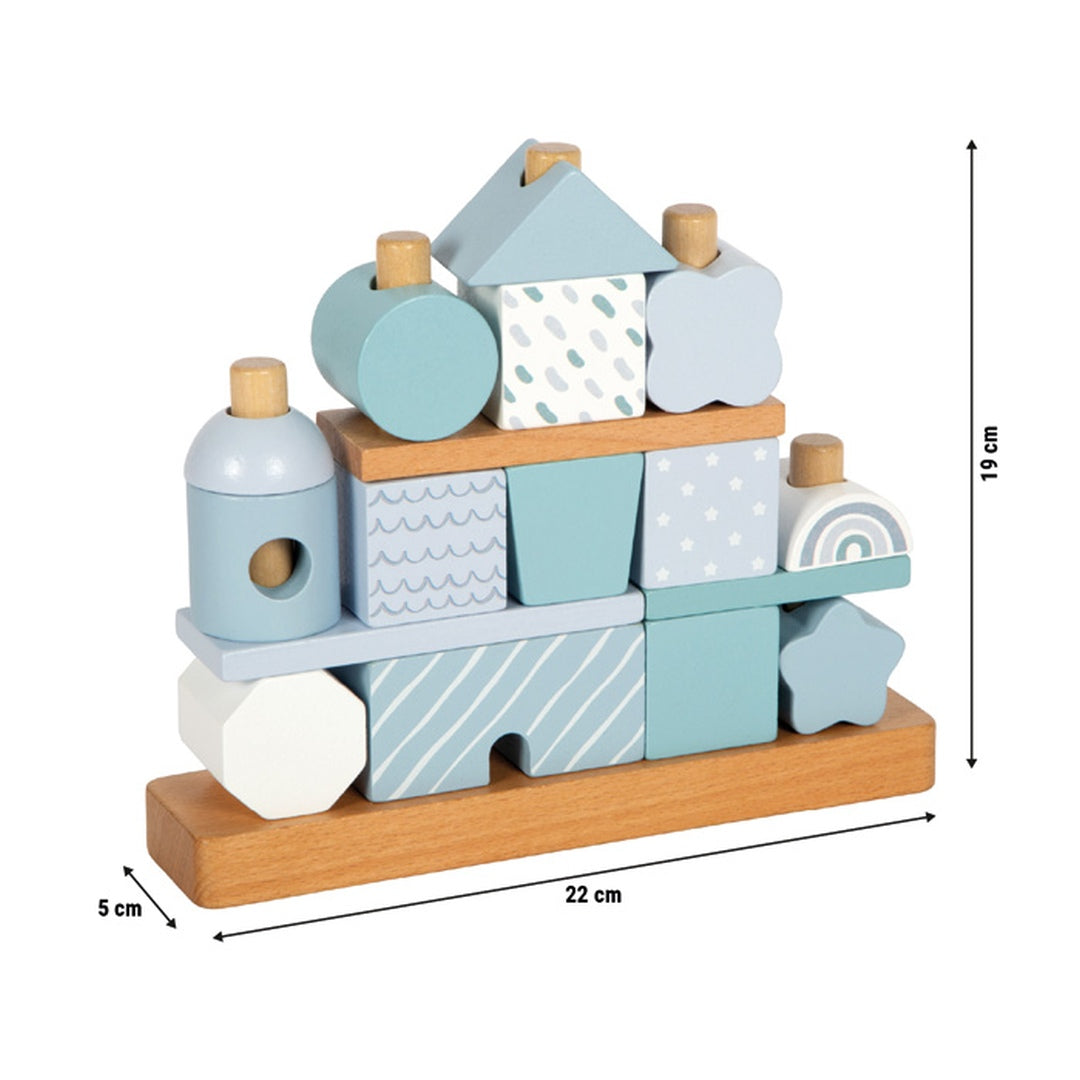 Personalized blue stacking house for a newborn | small foot by Schmatzepuffer