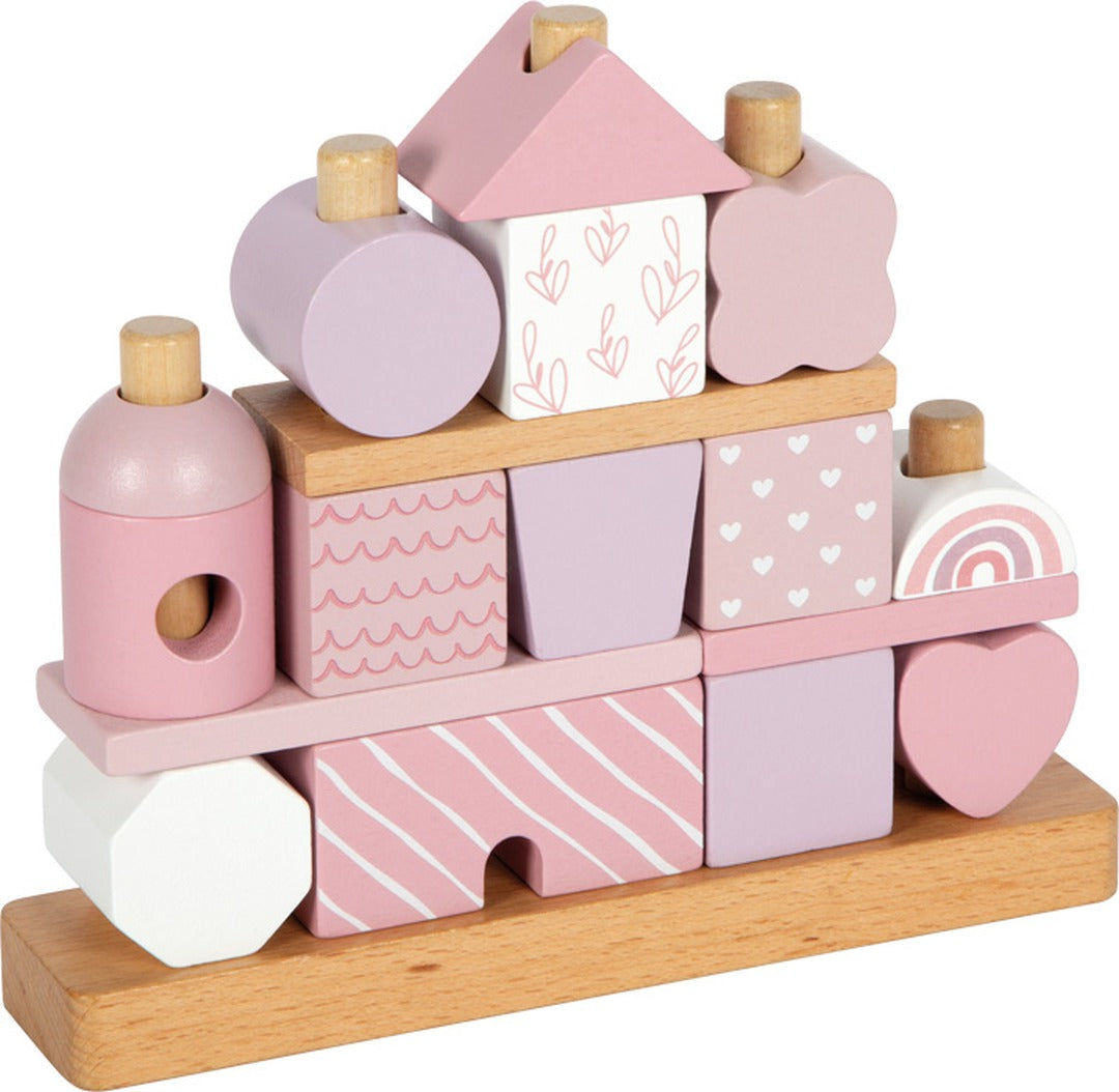 Personalized pink stacking house for a newborn | small foot by Schmatzepuffer