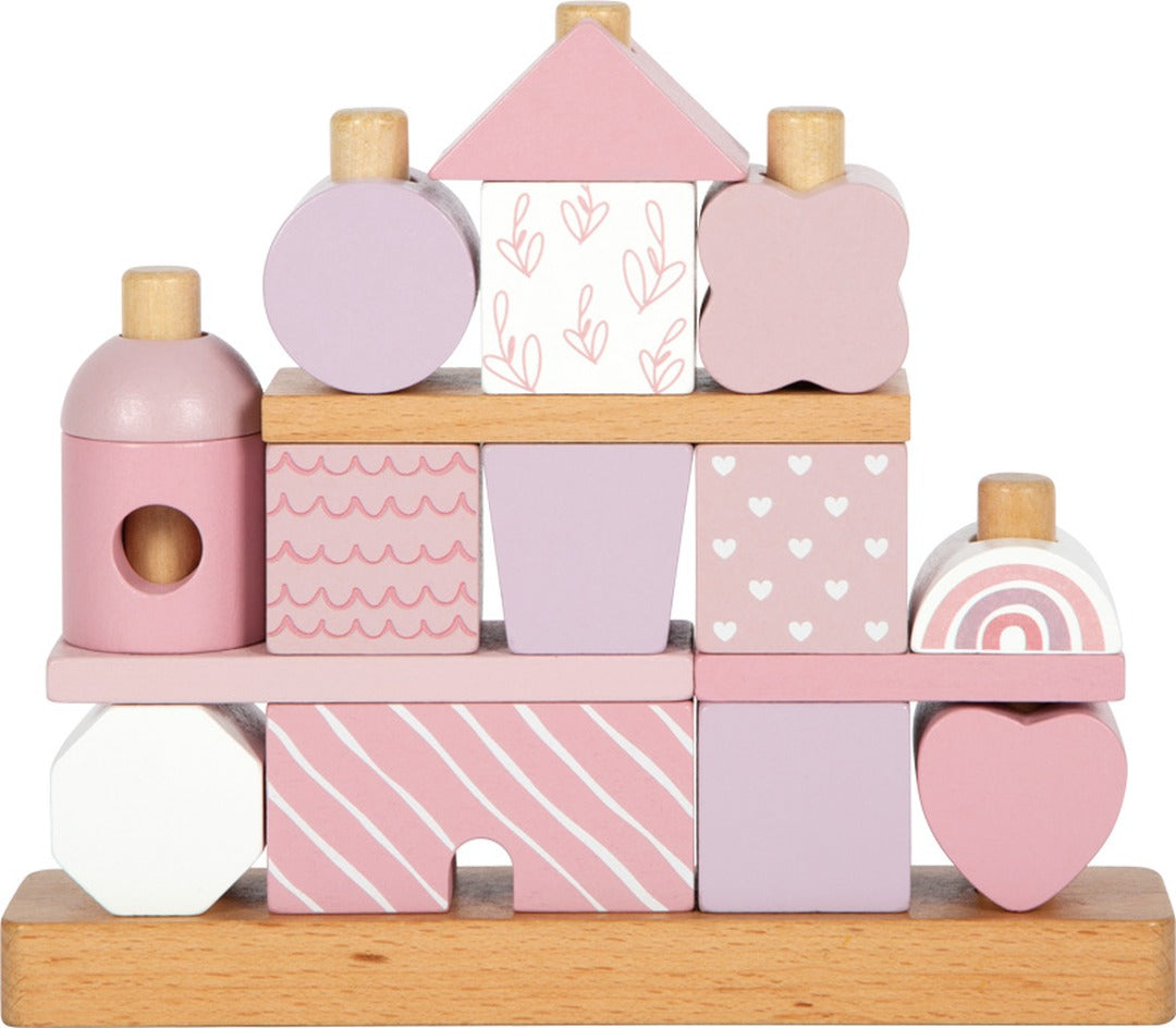 Personalized pink stacking house for a newborn | small foot by Schmatzepuffer