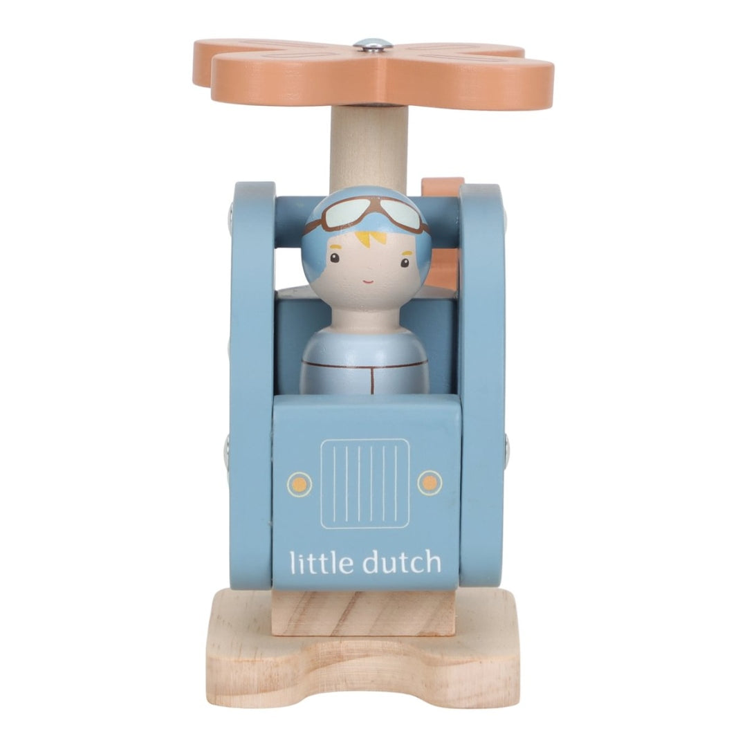 Personalisierter Holz-Hubschrauber mit Name – einzigartiges Geschenk für Kinder | Schmatzepuffer