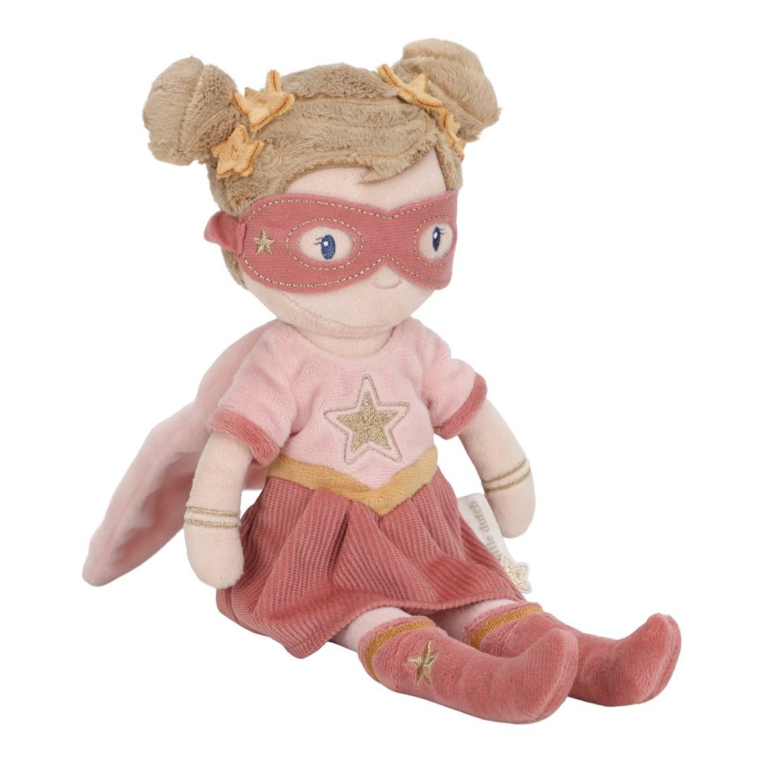 Kuschelpuppe Superheldin Rosa 35 cm – Geschenk für kleine Heldinnen