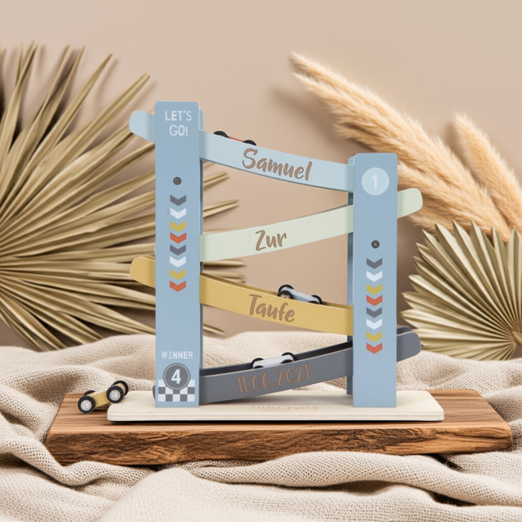 Personalisierte Kugelbahn Geschenk zur Taufe by Schmatzepuffer