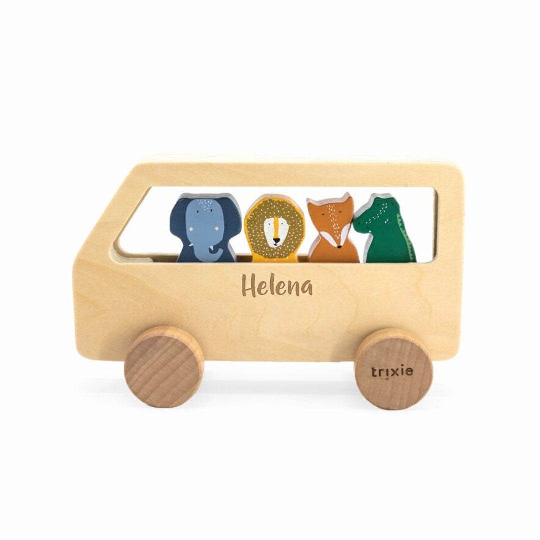 Wooden Animal Bus for Children – Wooden Motor Skills Toy | Schmatzepuffer