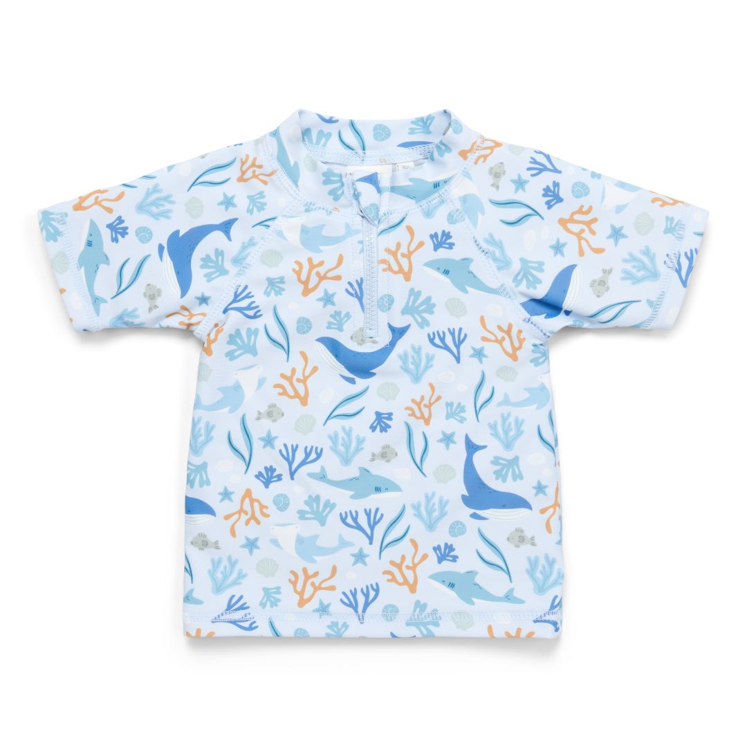 Bade-T-Shirt kurzarm Ocean Dreams Blue – UV-Shirt für Kinder