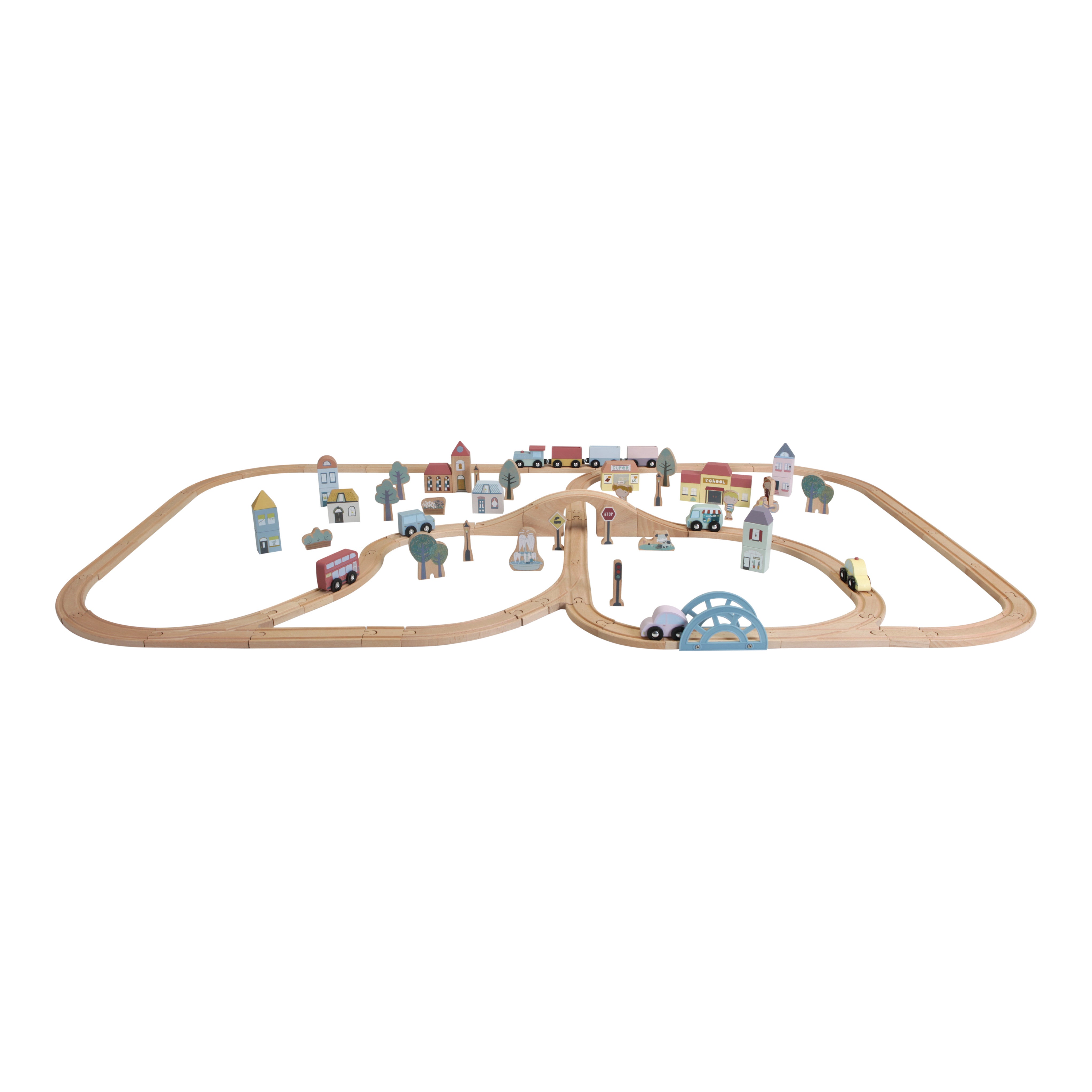 Wooden train starter set XXL made of wood | Smack buffers
