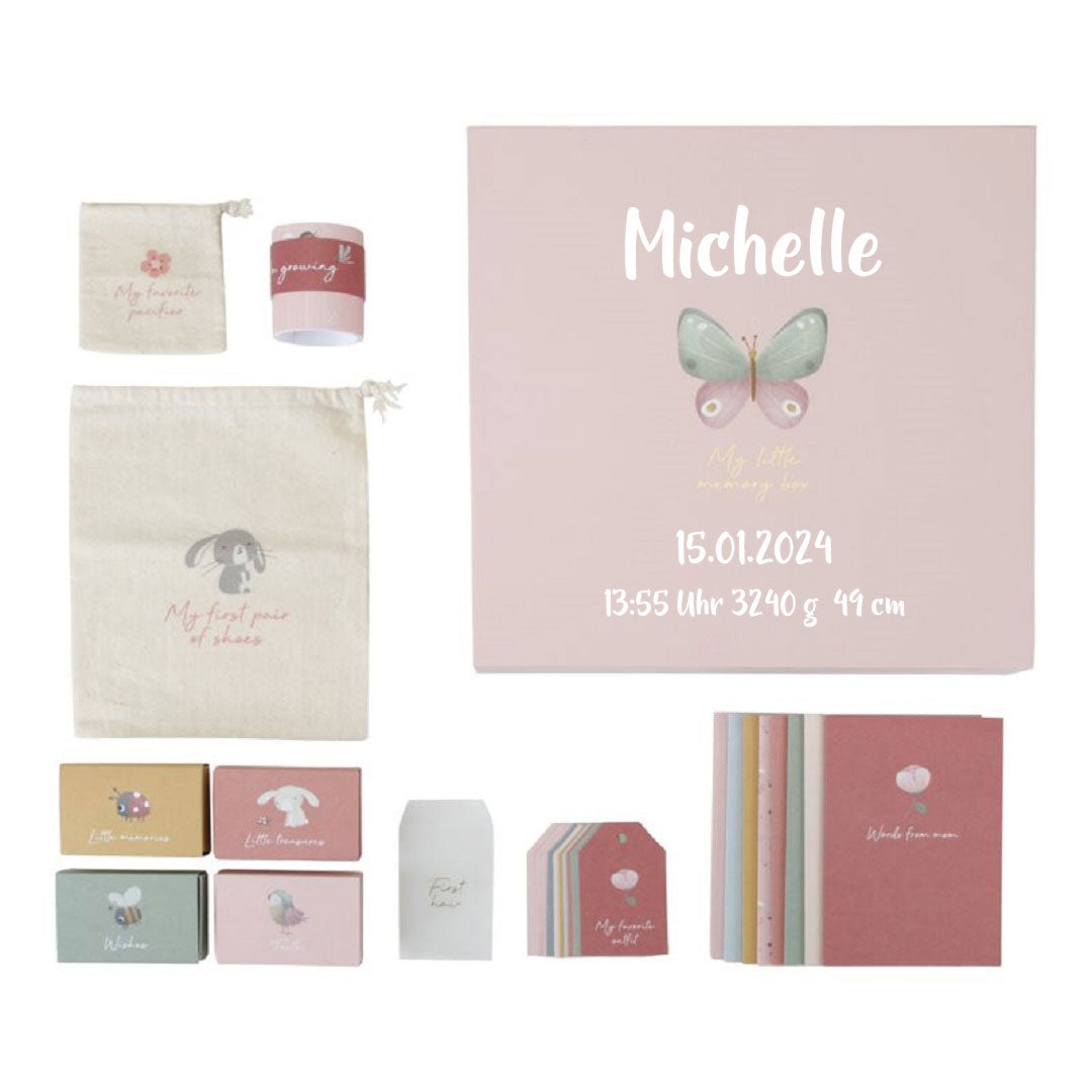 Erinnerungsbox Flowers & Butterflies – Baby Erinnerungen bewahren