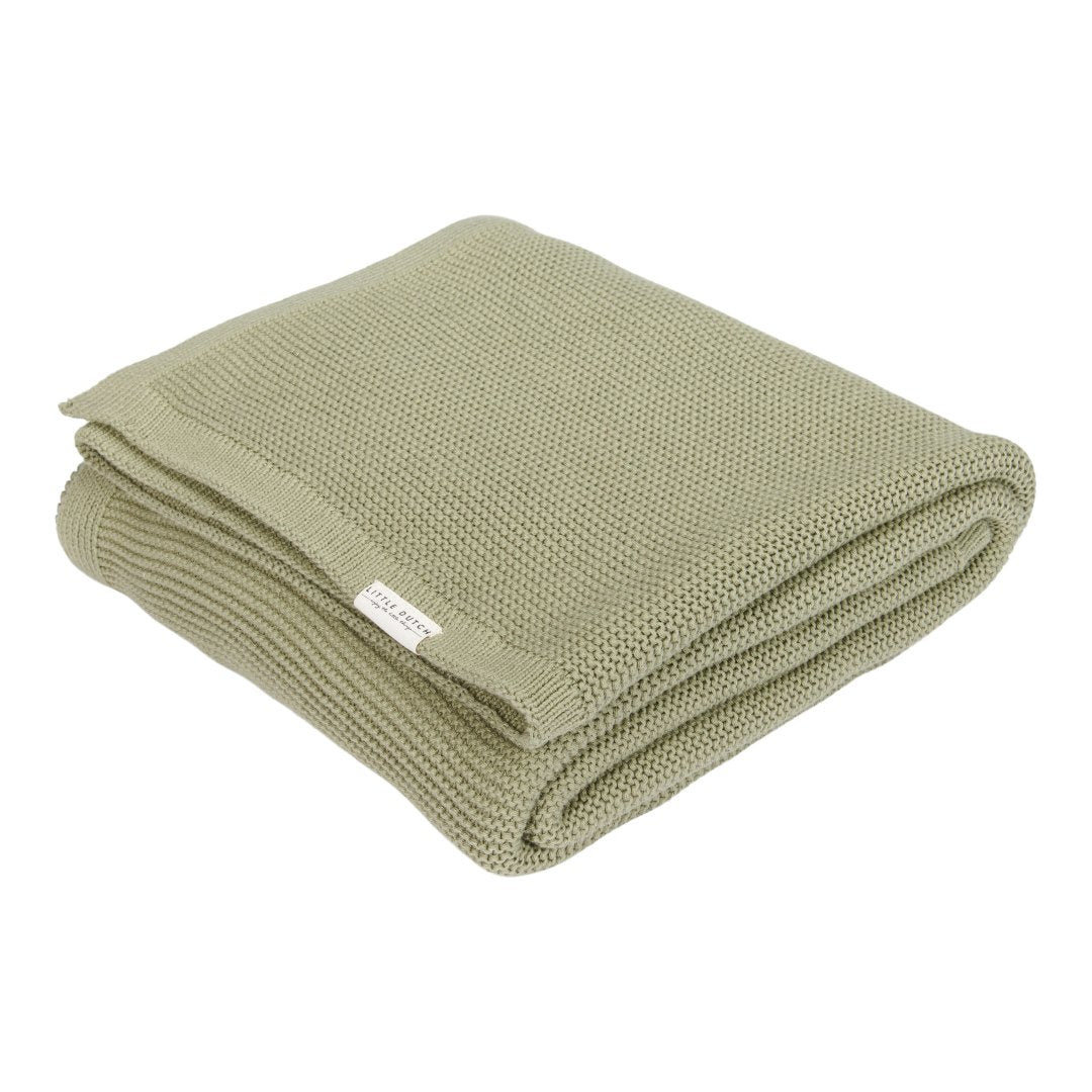 Children's duvet knit 110 x 140 cm - Pure Olive | Little Dutch