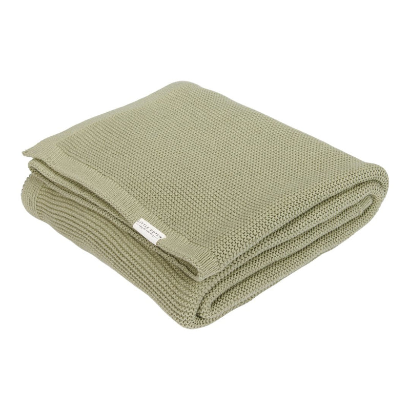 Kinderbettdecke Strick 110 x 140 cm - Pure Olive | Little Dutch