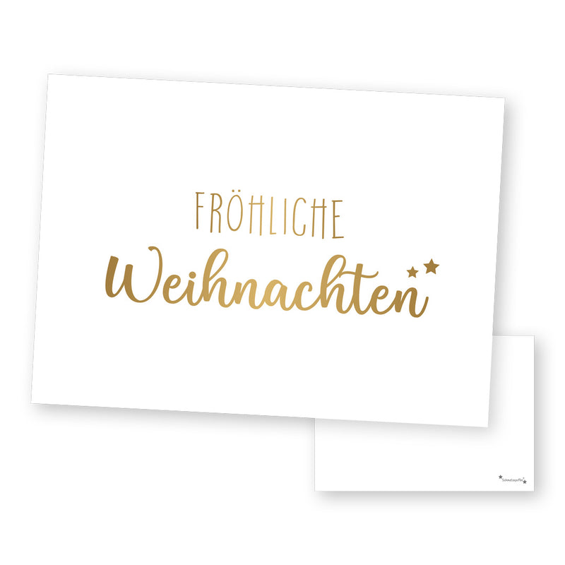 Weihnachtskarte Gold mit Weihnachtsgruß | Schmatzepuffer®