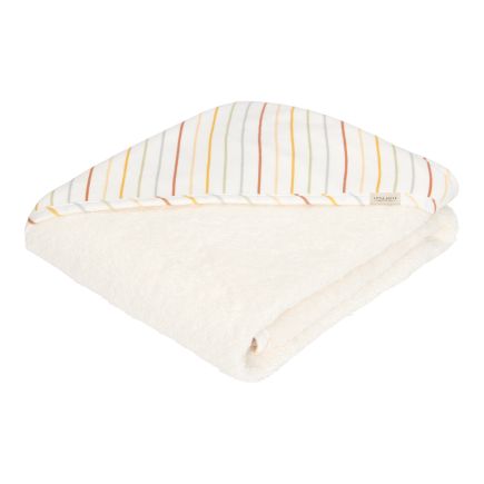 Hooded towel 100 x 100 cm Vintage Sunny Stripes | Little Dutch