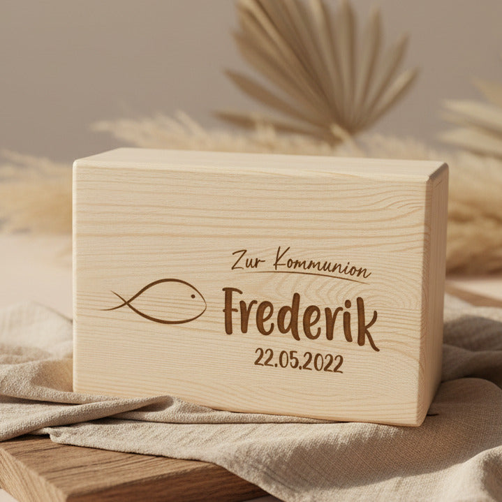 XL Memory Boxes - Natural Wood - Christening / School / Kindergarten / Communion - Personalized | Smack Boxes
