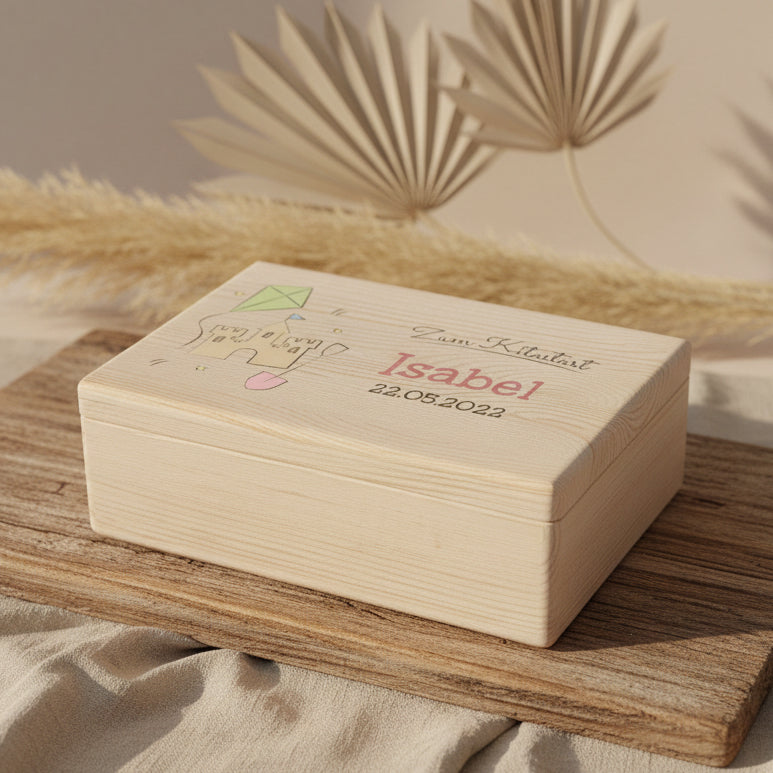 XL Memory Boxes - Natural Wood - Christening / School / Kindergarten / Communion - Personalized | Smack Boxes