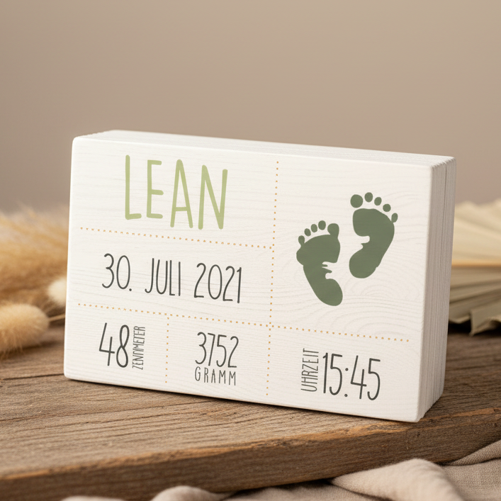 Erinnerungsbox - Holz weiß - Geschenk zur Geburt | by Schmatzepuffer