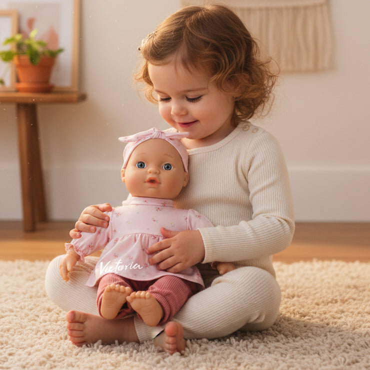 Personalized Baby Doll Lily with Name & Accessories | Gift for Children