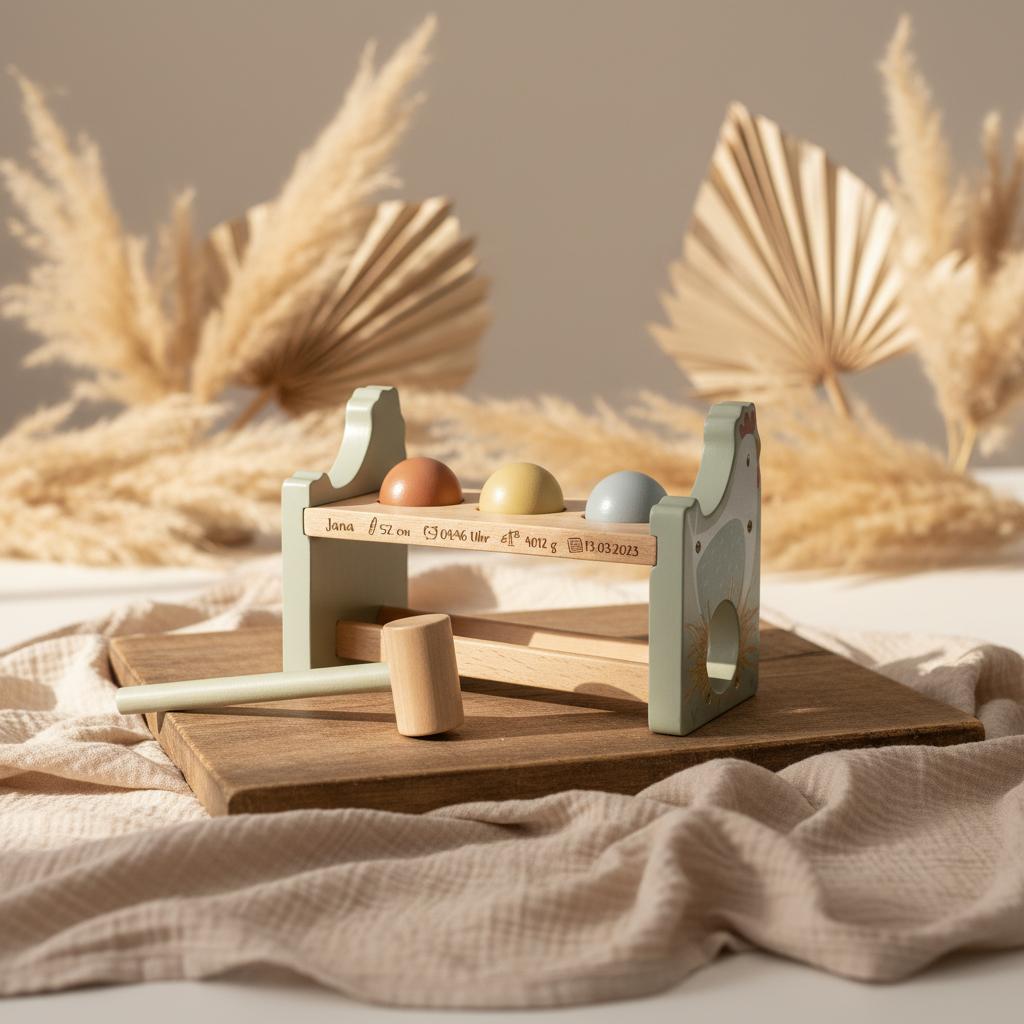 Hammerbank mit Kugeln Little Farm "Zur Geburt"